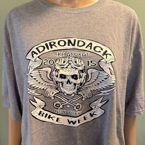 Hanes Gray Adirondack Bike Week Tee size 3Xl